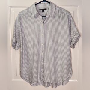 Banana Republic Gray Striped Blouse Size XXS